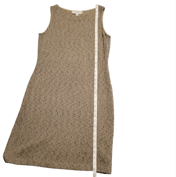 St. John COLLECTION Tweed Dress Sleeveless Side Zipper Beige Women's 10 Sheath - Picture 5 of 10